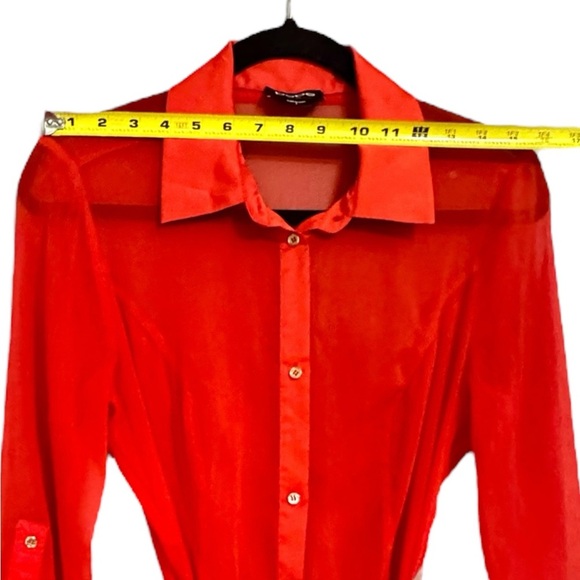 Bebe Vibrant Red Collared Dress - Picture 6 of 7